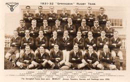 CPA De L'équipe De Rugby Des "SPRINGBOK" 1931-32. - Rugby