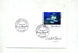 Lettre Fdc 1999 Giverny Monet Signe - 1990-1999