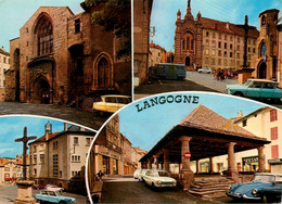 Langogne * CITROEN Citroën DS Bleue * Souvenir Ville 4 Vues * Halle - Langogne