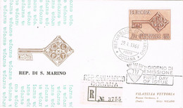 43849. Carta Certificada DOGANA (San Marino) 1968. Tema EUROPA - Covers & Documents