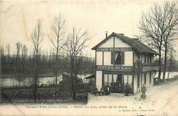 Is Sur Tille * Route Et Hôtel Café Restaurant Du Lac , Près De La Gare , MORAND Dit VOLCELEST - Is Sur Tille