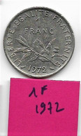 1 Franc   " Semeuse "  1972   TTB+ - 1 Franc