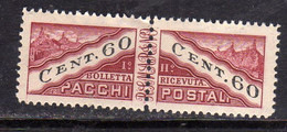 REPUBBLICA DI SAN MARINO 1945 PACCHI POSTALI PARCEL POST CENT. 60c MNH - Pacchi Postali