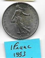 Franc   " Semeuse "  1993   SPL - H. 1 Franc