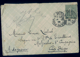 Env. 1906 Corps D' Occupation De Madagascar 3ème Rgt Tirailleurs Malgaches 8è Compagnie Cap Diego Diego Suarez FE22-28 - Covers & Documents
