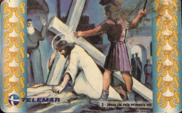 Phone Card Manufactured By Telemar In 1999 - Image With Part Of The Sacred Way - Part 3 Jesus Falls For The First Time - Pittura