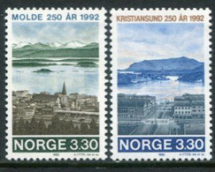 NORWAY 1992 Molde And Kristiansound Anniversaries MNH / **.   Michel 1098-99 - Nuevos