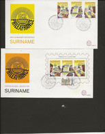 SURINAM - PHILEXFRANCE -2 FDC  N° 856 A 858 + BLOC N°39  -ANNEE 1982 - Suriname