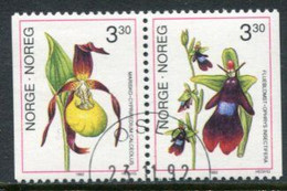 NORWAY 1992 Orchids Used.   Michel 1088-89 - Gebraucht