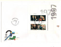 Dänemark 1997 Mi.KB1142/45 Ersttagsbrief; 25. Regierungsjubiläum Margarethe II; FDC - Storia Postale