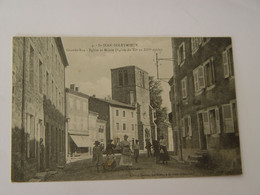 LOIRE-SAINT JEAN SOLEYMIEUX-GRANDE RUE EGLISE ET MAIRIE ED DAMON ANIMEE - Saint Jean Soleymieux