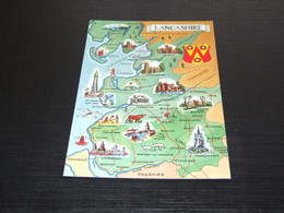 41938-                    MAP POSTCARD - LANCASHIRE - Cartes Géographiques