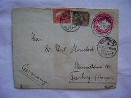 EGYPT - POSTAL TICKET SENT FROM ASWAN TO FREIBURG (GERMANY) IN 1911 IN THE STATE - 1866-1914 Khedivate Of Egypt