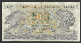 Italia - Banconota Circolata Da 500 Lire "Aretusa" P-93a.3 - 1970 #19 - 500 Lire