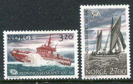 NORWAY 1991 Centenary Of Society For Saving Shipwrecked Mariners MNH / **.   Michel 1066-67 - Unused Stamps