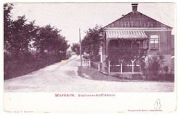 Workum - Stations-Koffiehuis / Cafe De Vreeze - 1902 - Workum