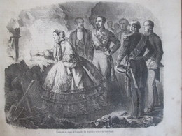 Gravure  1858 Visite De La Reine D Espagne  Au Fond Des Mines  De    SAN-JUAN - Autres & Non Classés