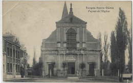 Tongre-Notre-Dame   -   Façade De L'Eglise   -    Stempel Relais   -   1921   Naar   Antwerpen. - Chievres