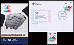 ARGENTINA-2022-STAMPS- 50 TH ANNIV. OF DIPLOMATIC RELATIONS ARGENTINEAND THE PEOPLE'S REPUBLIC OF CHINA-MNH-FDC- - Nuevos