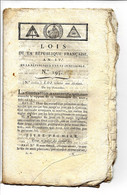 1796 LOI DE LA REPUBLIQUE FRANCAISE AN IV  N° 195 16 PAGES PARIS IMPRIMERIE DE LA REPUBLIQUE à Paris Avec 2 Signatures - Decretos & Leyes