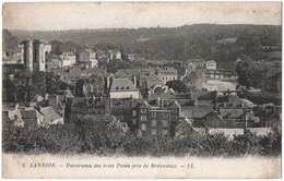 CPA DE LANNION  (CÔTES D'ARMOR)  PANORAMA DES TROIS PONTS PRIS DE BRELEVENEZ - Lannion