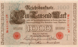 GERMANIA-1000 MARK 1910 - Wor:P-44b/5, Ros:R-45g - UNC - 1000 Mark