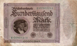 GERMANY- 100000 MARK 1923 -  Wor:P-83a/1, Ros:R-82a - 100.000 Mark