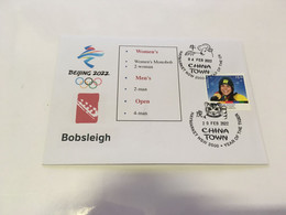 (2 G 12) Beijing 2022 Winter Olympics - List Of Events Held For Bobsleigh (with Opening & Closing Day Postmarks) - Invierno 2022 : Pekín