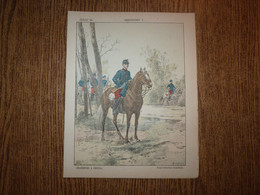 Protège-Cahier/Couverture "Chasseurs à Cheval" - Format Plié 22,8 X 17,8 Cm Environ. - Protège-cahiers