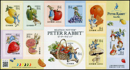 Japan 2021 Beatrix Potter —Peter Rabbit/Cartoon,Comic Stamp Sheetlet MNH - Nuevos