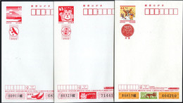 Japan 2022 New Year Greetings Postcards — Disney Cartoons And Traditional Images 3v MNH - Briefe U. Dokumente