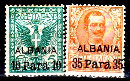 Italia-G-1026 - Albania 1902: Sassone, N. 1, 2 (+) Hinged - Qualità A Vostro Giudizio. - Albanie