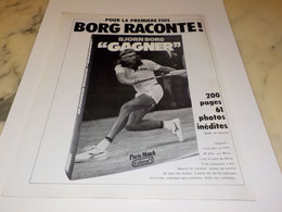 ANCIENNE PUBLICITE  POUR LA PREMIERE FOIS BJORN BORG  1980 - Sonstige & Ohne Zuordnung