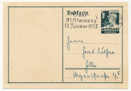 Entier CPM - ALLEMAGNE - Omec Saar Abstimmung 13 Januar 1935 - Interi Postali