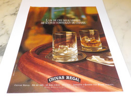 ANCIENNE PUBLICITE  WHISKY CHIVAS  1985 - Alcohols