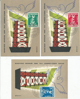 Romania Exile 1958 EUROPA Set Of Three Perforate Stamps Used On Maxicards With Special Cancellation - Zonder Classificatie