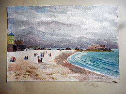 AQUARELLE ANCIENNE SAINT MALO  ILLE ET VILLAINE Format 18 Par 26 Cms Environ - Aquarelles