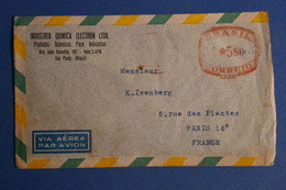 AR17 BRESIL   BELLE   LETTRE  1951 SAO PAULO  POUR PARIS  FRANCE +AFFRANCH. PLAISANT - Cartas