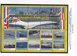 Concorde Feuillet De10 Vignettes Neuves Du Club Philatélique Concorde - Avions