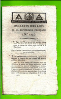 1795 LOI DE LA REPUBLIQUE FRANCAISE 2 Sign. « DUMONT » ET « CHAUBE » SYMBOLE Maçonnique  PARIS Imprimé à Paris Origina - Wetten & Decreten