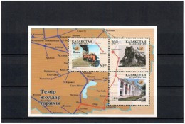 Kazakhstan 2001 . Railways. S/S Of 3v: 15, 20, 50.  Michel # BL 22 - Kasachstan