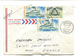 CONGO Komono 1978 - Affranchissement Sur Lettre Par Avion - Bateau / Abeilles - Other & Unclassified