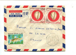 CONGO 1979 - Affranchissement Multiple Sur Lettre Par Avion - Coquillages / Monnaie - Altri & Non Classificati