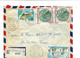 CONGO Brazzaville 1978 - Affranchissement Sur Lettre Recommandée - Monnaies / Poisson / Bateau - Other & Unclassified