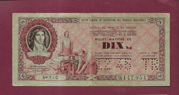 220222A - Billet Nécessité OCRPI Papier Et Carton MATIERE DE DIX Kg 12 1945 TR Sie T-C - Bons & Nécessité