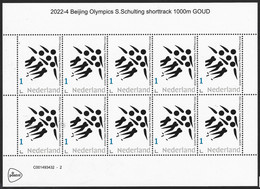 Nederland  2022-4  Olympics S.Schulting Shorttrack  1000m   GOUD  Vel-sheetlet  Postfris/mnh/neuf - Nuovi