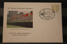 Deutschland 1995, 50. Tag Der Vereinten Nationen; Sonderstempel Sindelfingen - Privé Briefomslagen - Gebruikt