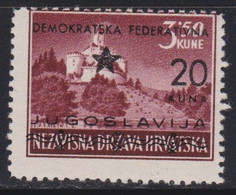 Yugoslavia 1945 Auxiliary Edition Split 20 / 3,50k Offset Paper MNH Michel 14 - Nuovi