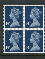 GREAT BRITAIN - 1988  MACHIN  14p  CB  LITHO  BLOCK OF 4  MINT NH - Zonder Classificatie