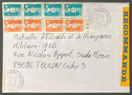 France Briat N°2620 (x4) Et 2625 (x4) Sur Enveloppe Reco. TAD BUREAU POSTAL MILITAIRE 528 (Neustadt) 4.3.1992 - (A1183) - 1961-....